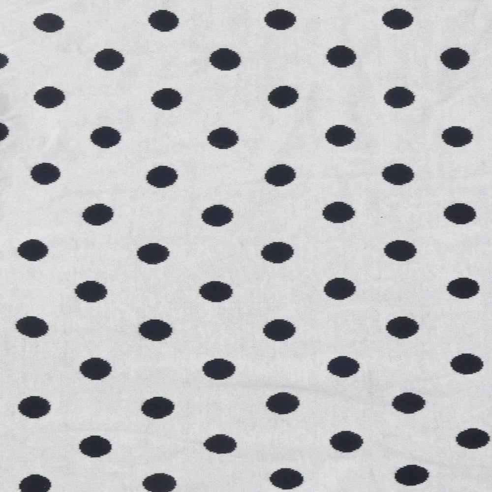 Laura Ashley Womens White Polka Dot Polyester Basic T-Shirt Size 16 Round Neck