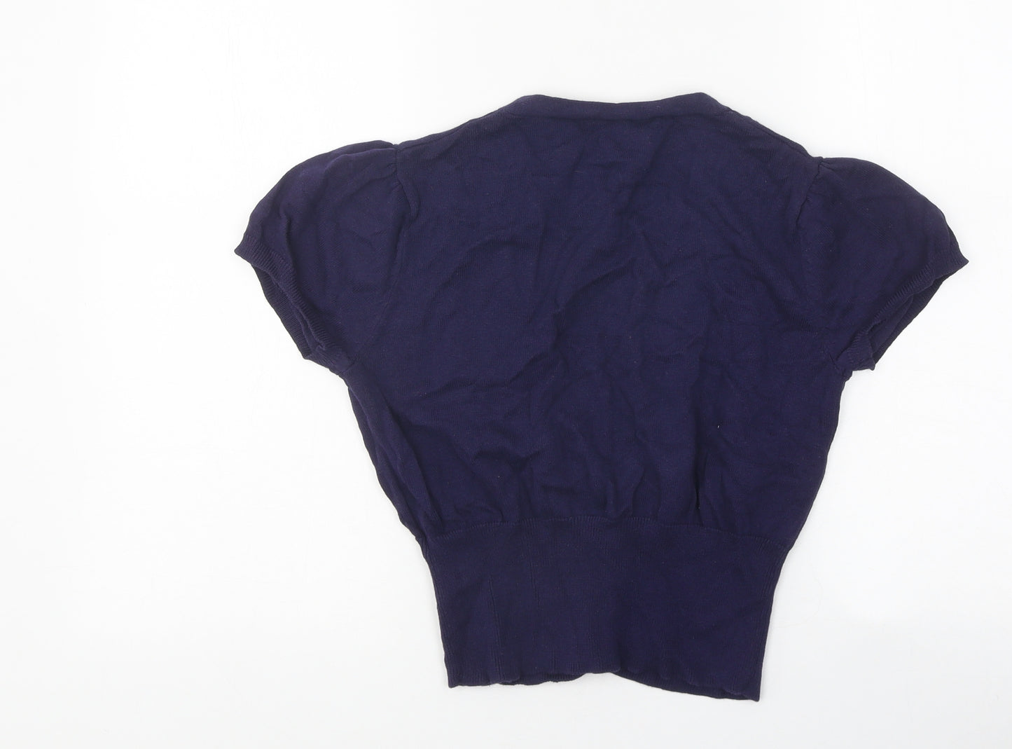 Store Twenty One Womens Purple V-Neck Polyester Cardigan Jumper Size 12 - Crop