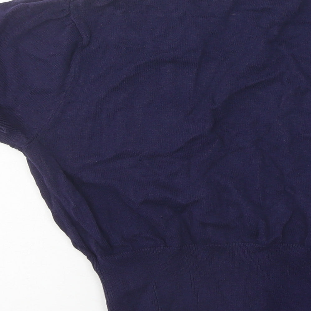 Store Twenty One Womens Purple V-Neck Polyester Cardigan Jumper Size 12 - Crop