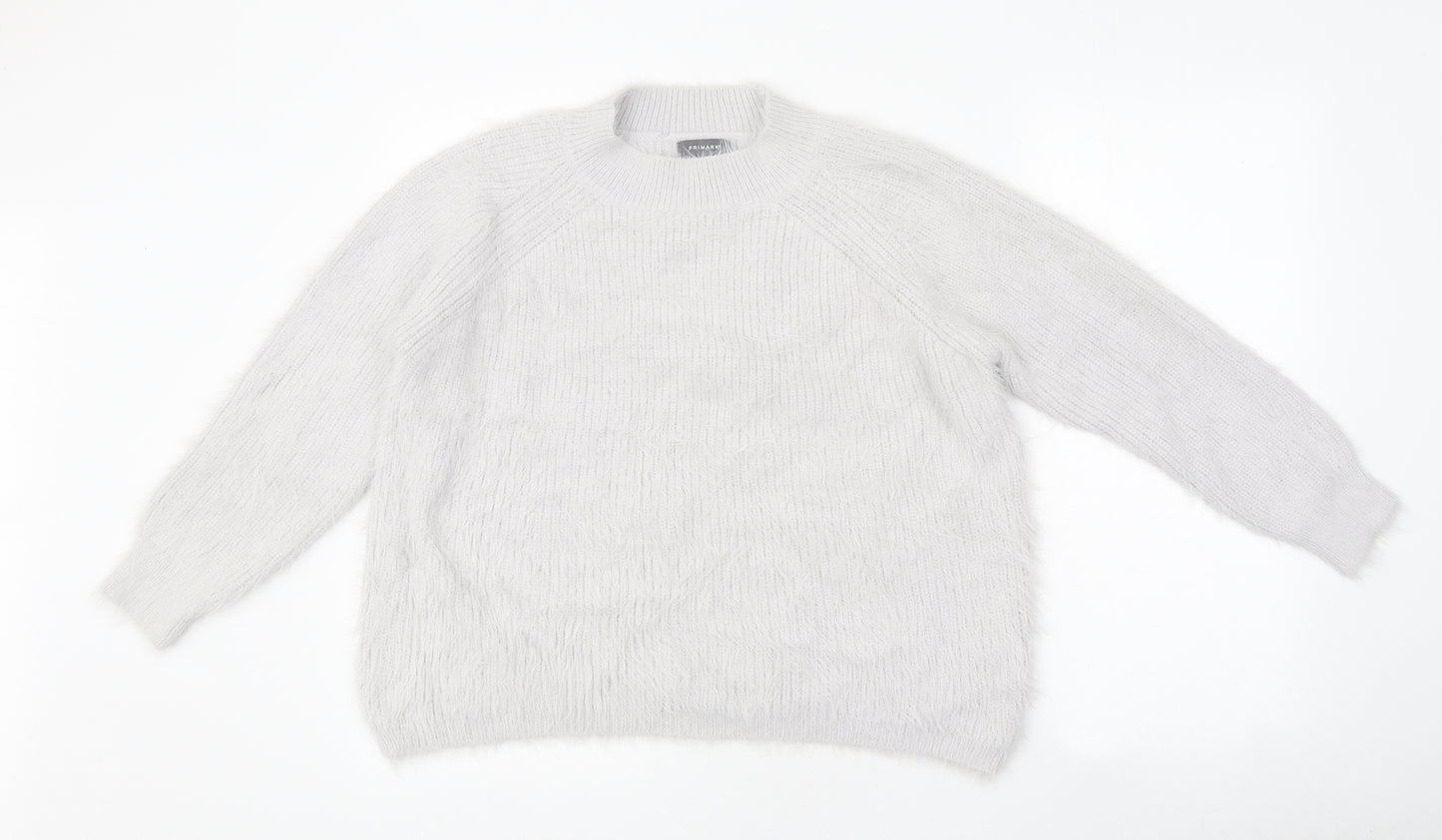 Primark Womens Grey Round Neck Polyester Pullover Jumper Size XL