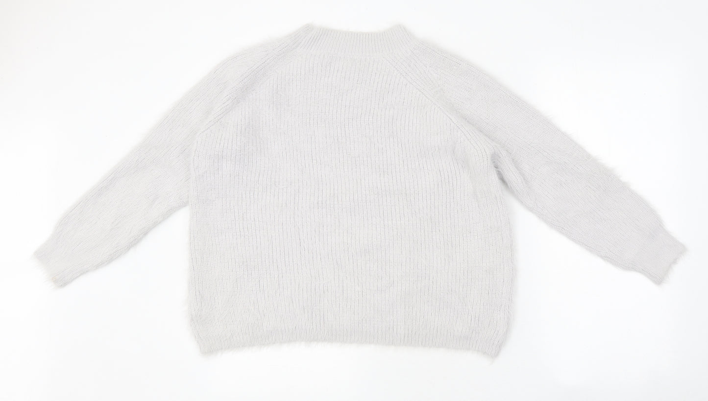 Primark Womens Grey Round Neck Polyester Pullover Jumper Size XL