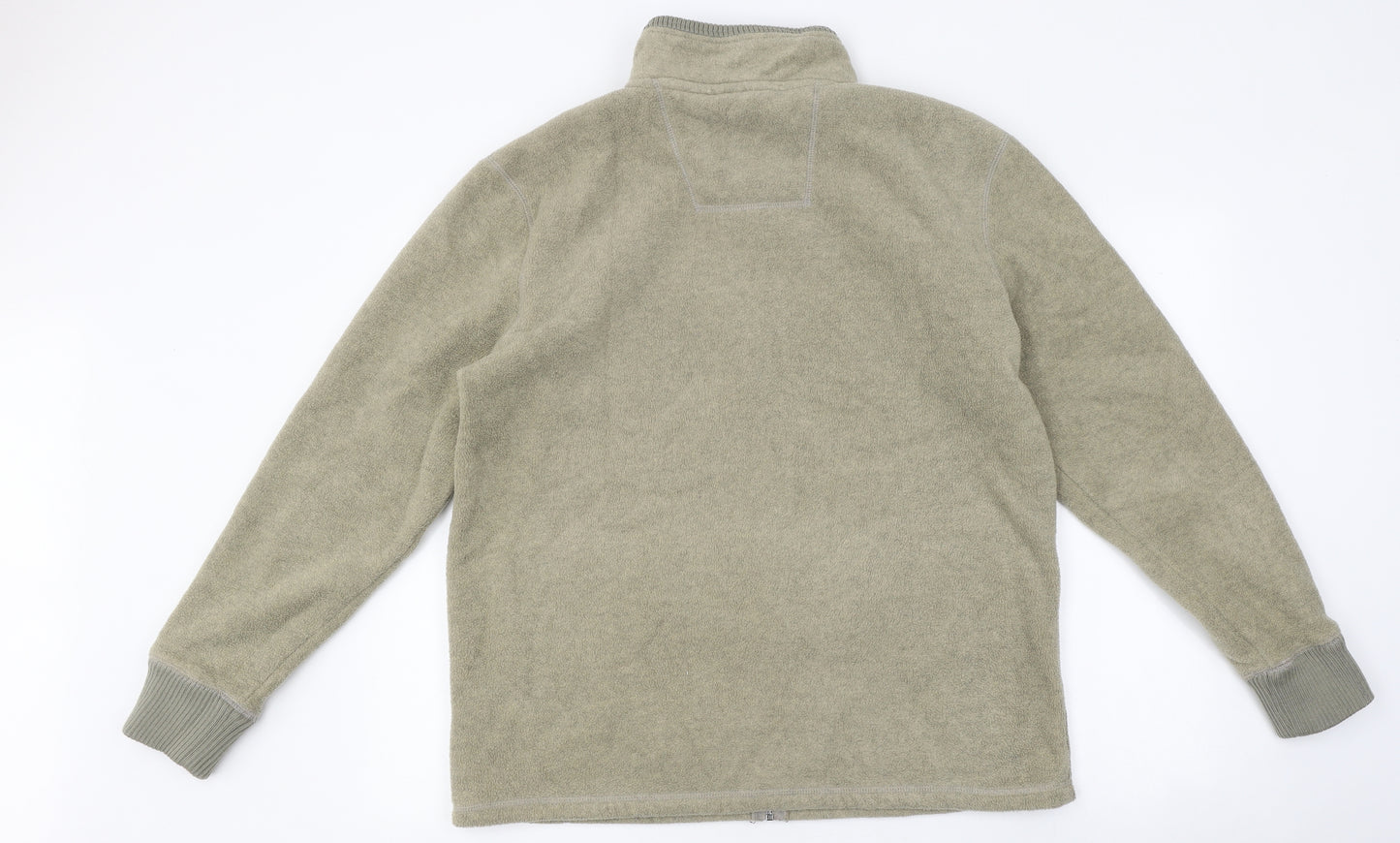 Maine Mens Green High Neck Polyester Full Zip Jumper Size M