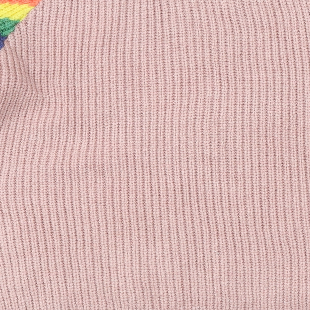 NEXT Womens Multicoloured Round Neck Striped Polyester Pullover Jumper Size L