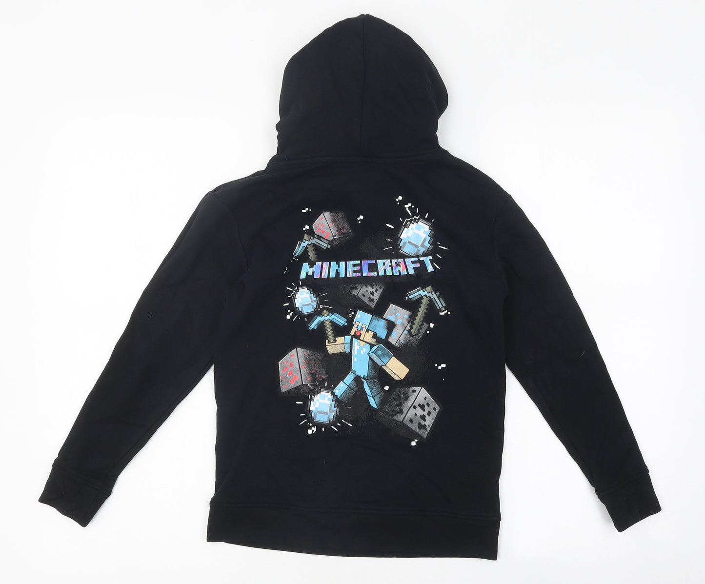 Mincraft Boys Black Round Neck Polyester Pullover Jumper Size 9-10 Years Pullover