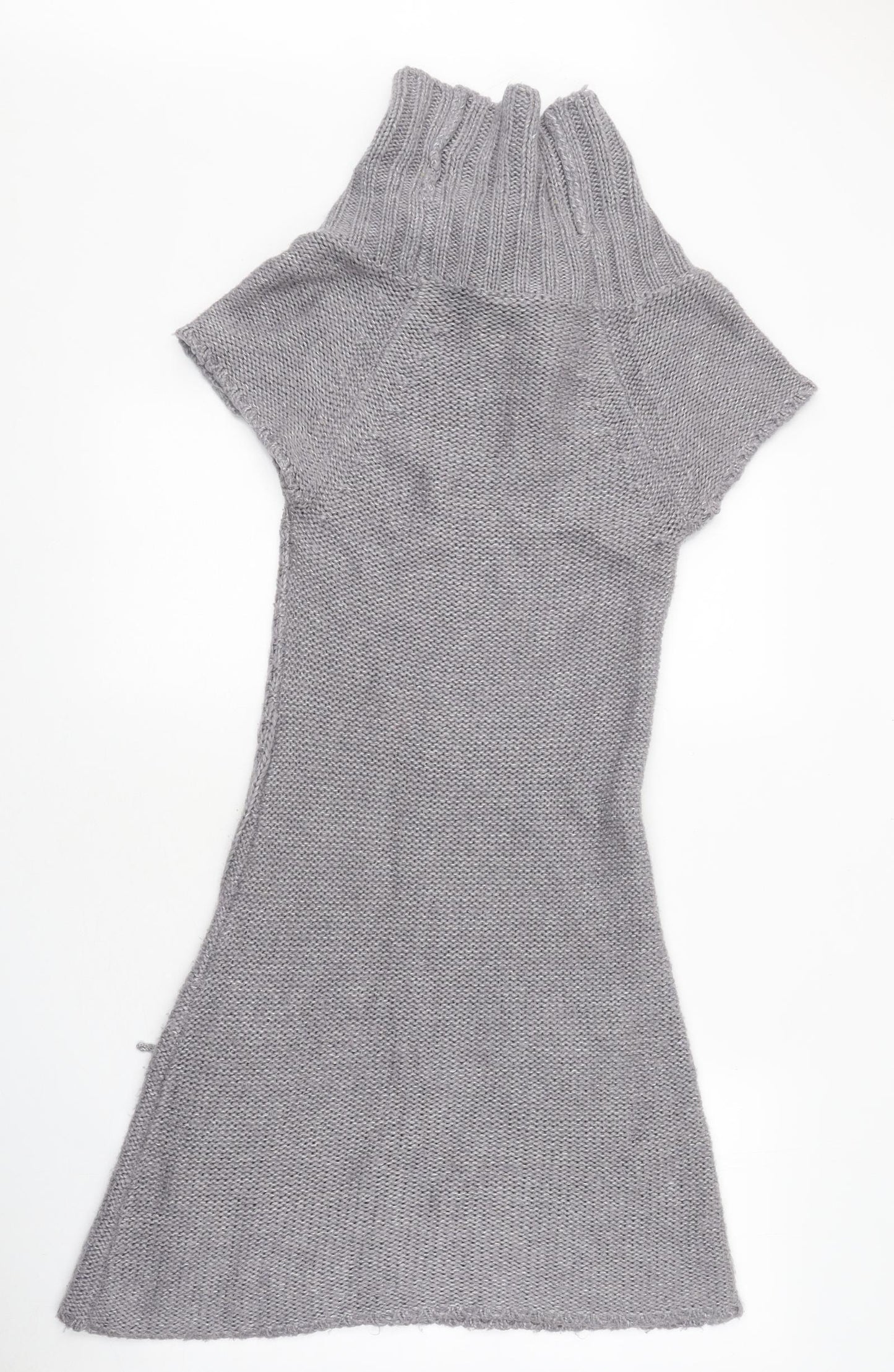 E-vie Womens Grey Polyester Skater Dress Size 10 Roll Neck Pullover