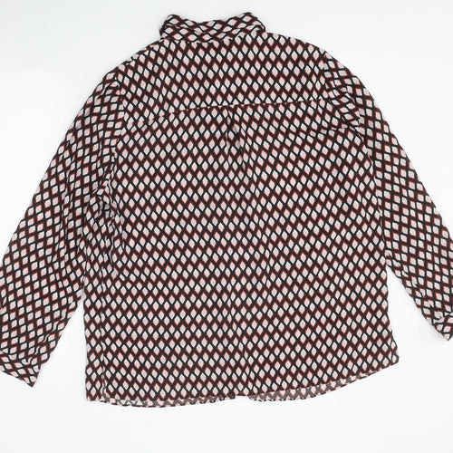 TU Womens Multicoloured Geometric Polyester Basic Button-Up Size 18 Collared