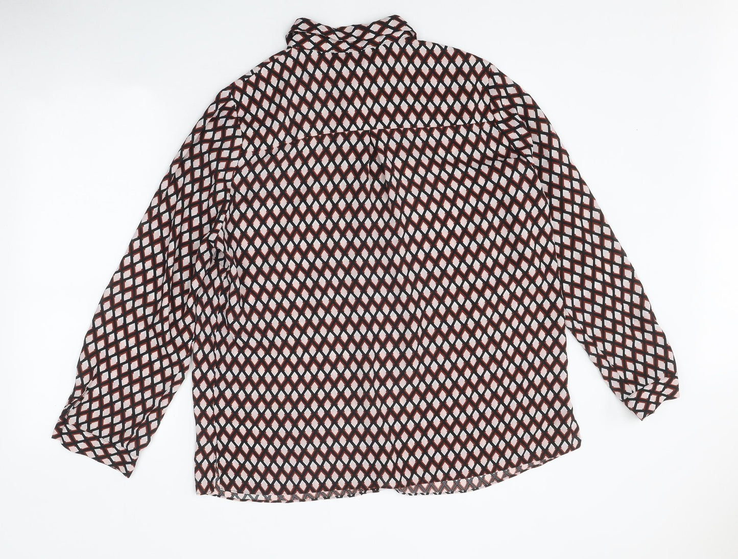 TU Womens Multicoloured Geometric Polyester Basic Button-Up Size 18 Collared