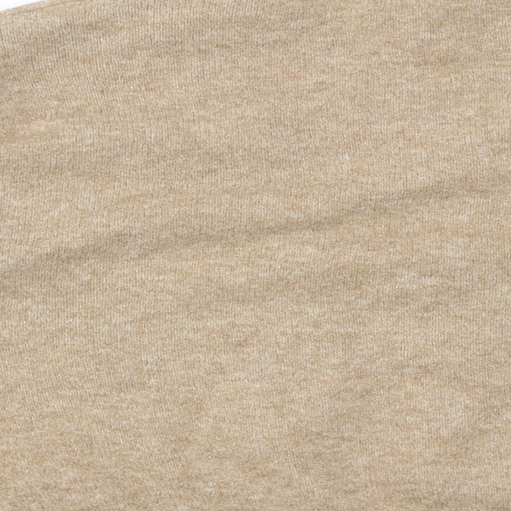 H&M Womens Beige High Neck Polyester Pullover Jumper Size M
