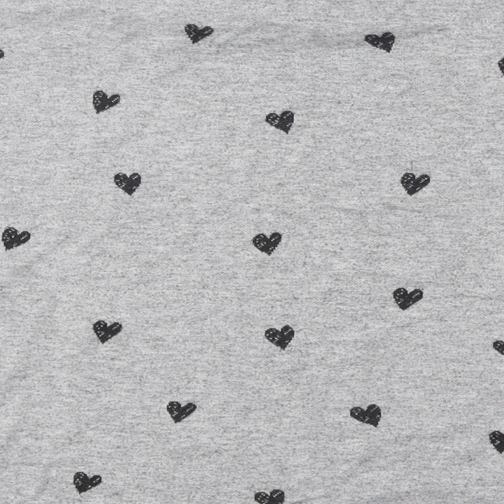TU Womens Grey Geometric Manila Hemp Basic T-Shirt Size 6 Round Neck - Love Heart