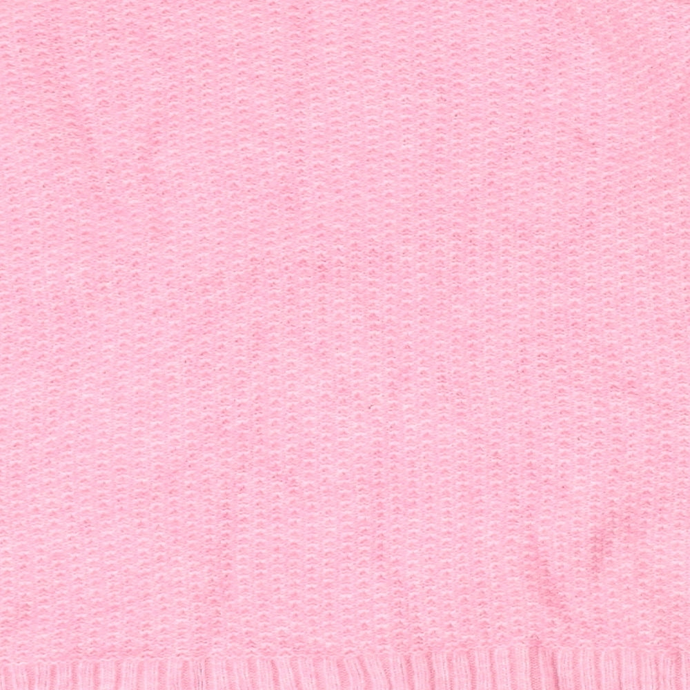 Marks and Spencer Womens Pink Round Neck Floral Polyester Pullover Jumper Size L