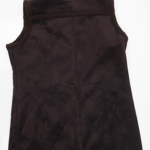 Debenhams Womens Brown Gilet Jacket Size 20 Toggle