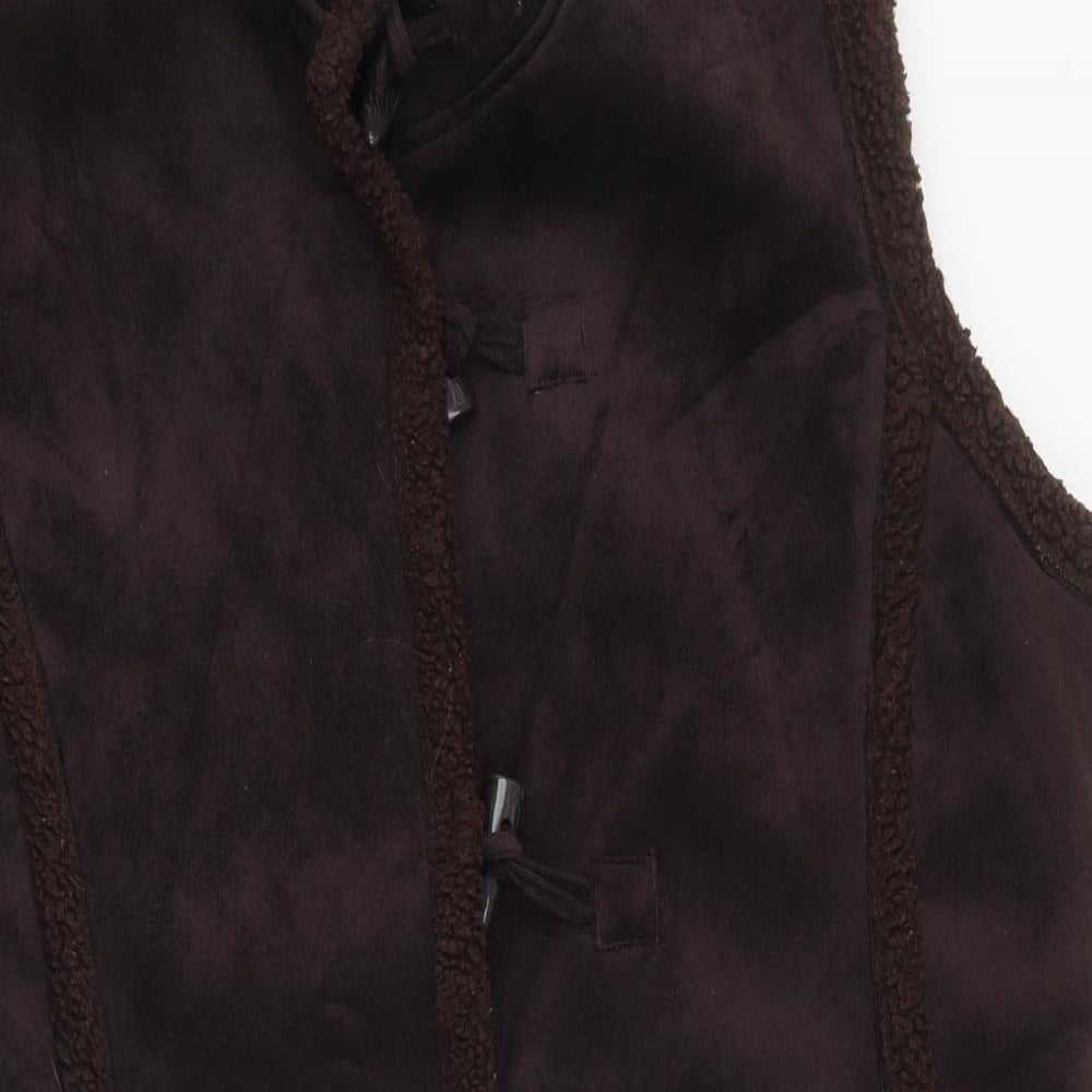 Debenhams Womens Brown Gilet Jacket Size 20 Toggle