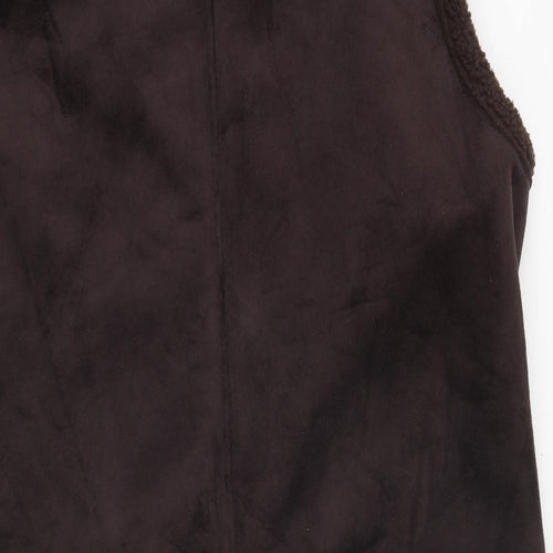 Debenhams Womens Brown Gilet Jacket Size 20 Toggle
