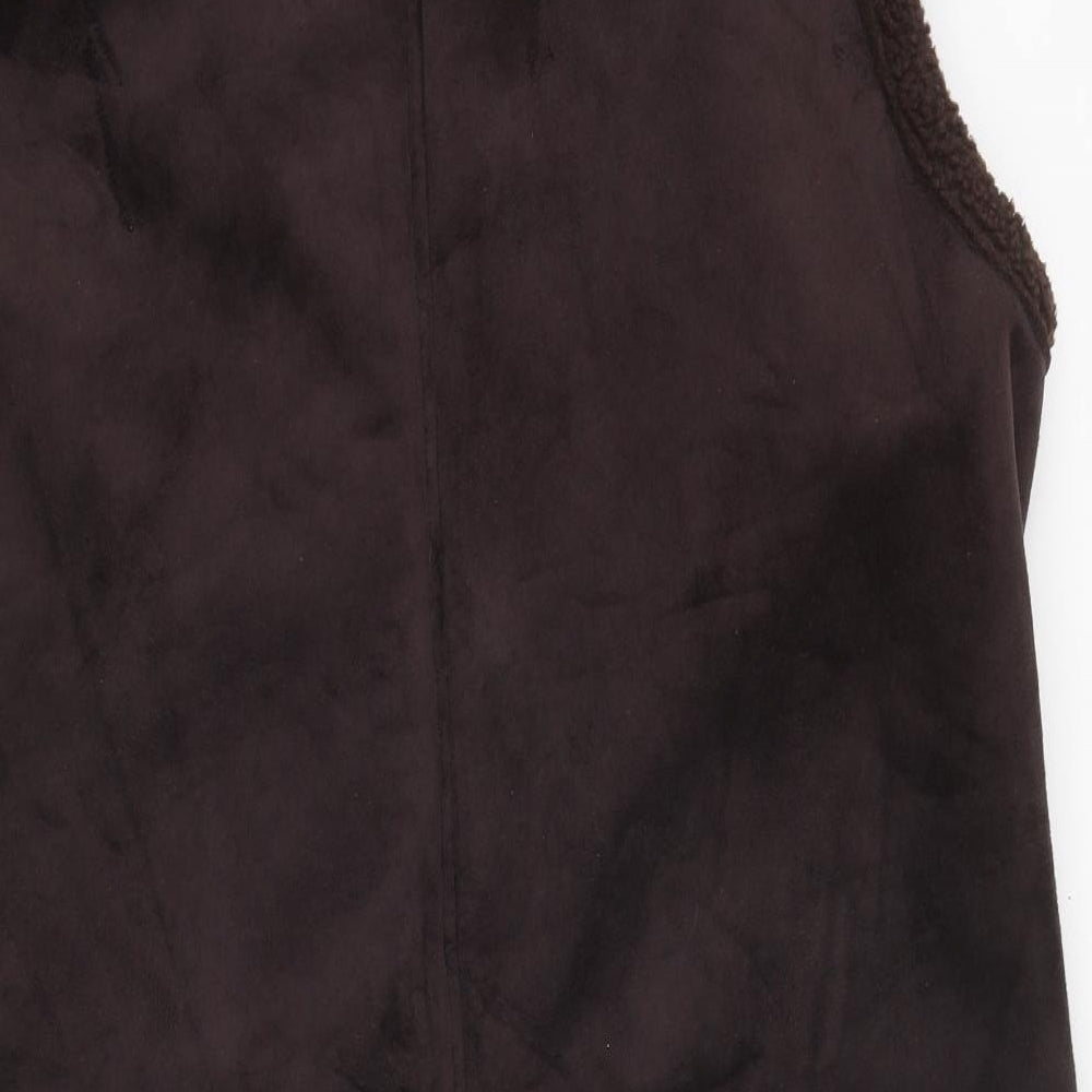 Debenhams Womens Brown Gilet Jacket Size 20 Toggle
