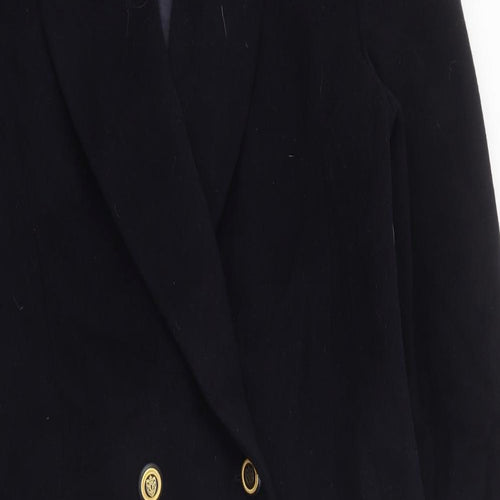 Yarell Womens Black Overcoat Coat Size 12 Drawstring