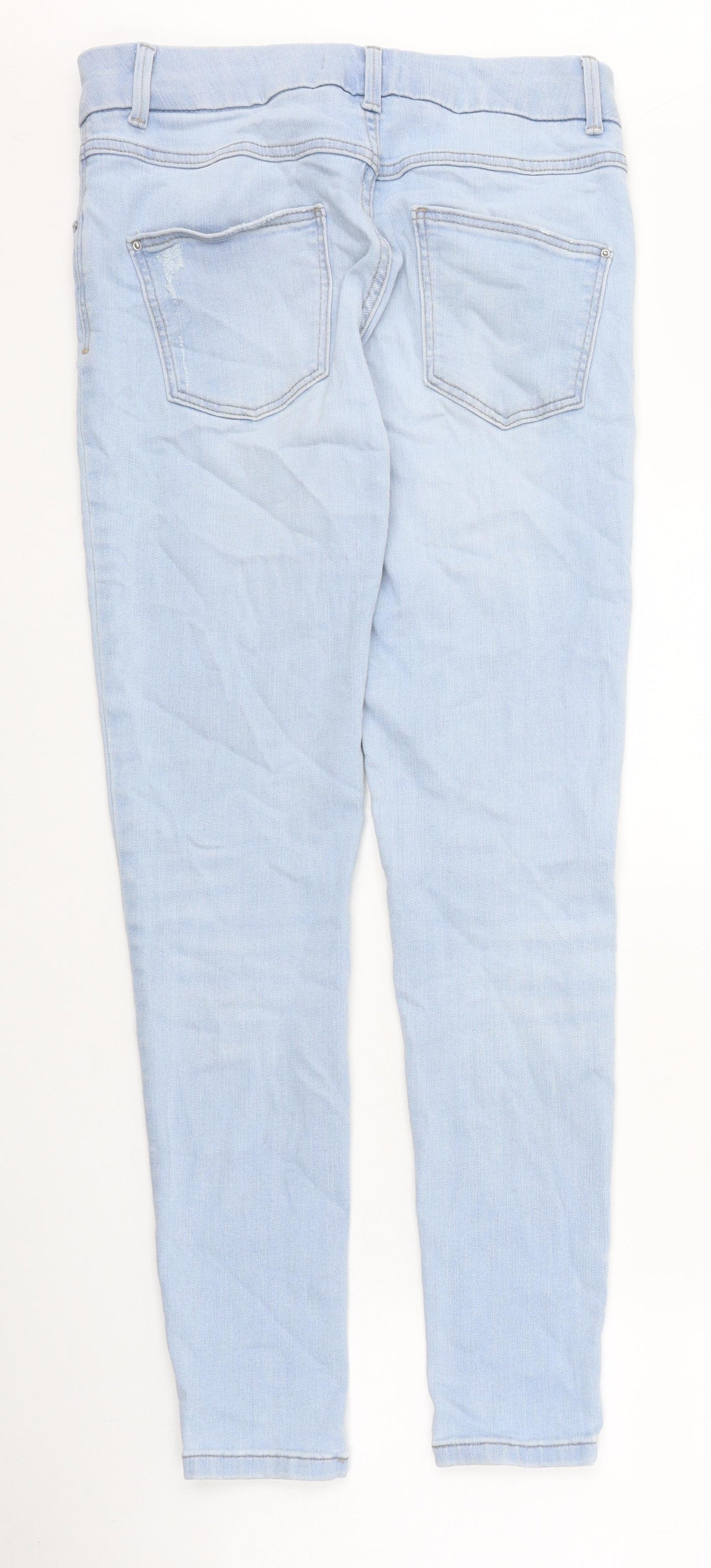 Marks and Spencer Womens Blue Cotton Jegging Jeans Size 10 L27 in Regular Zip