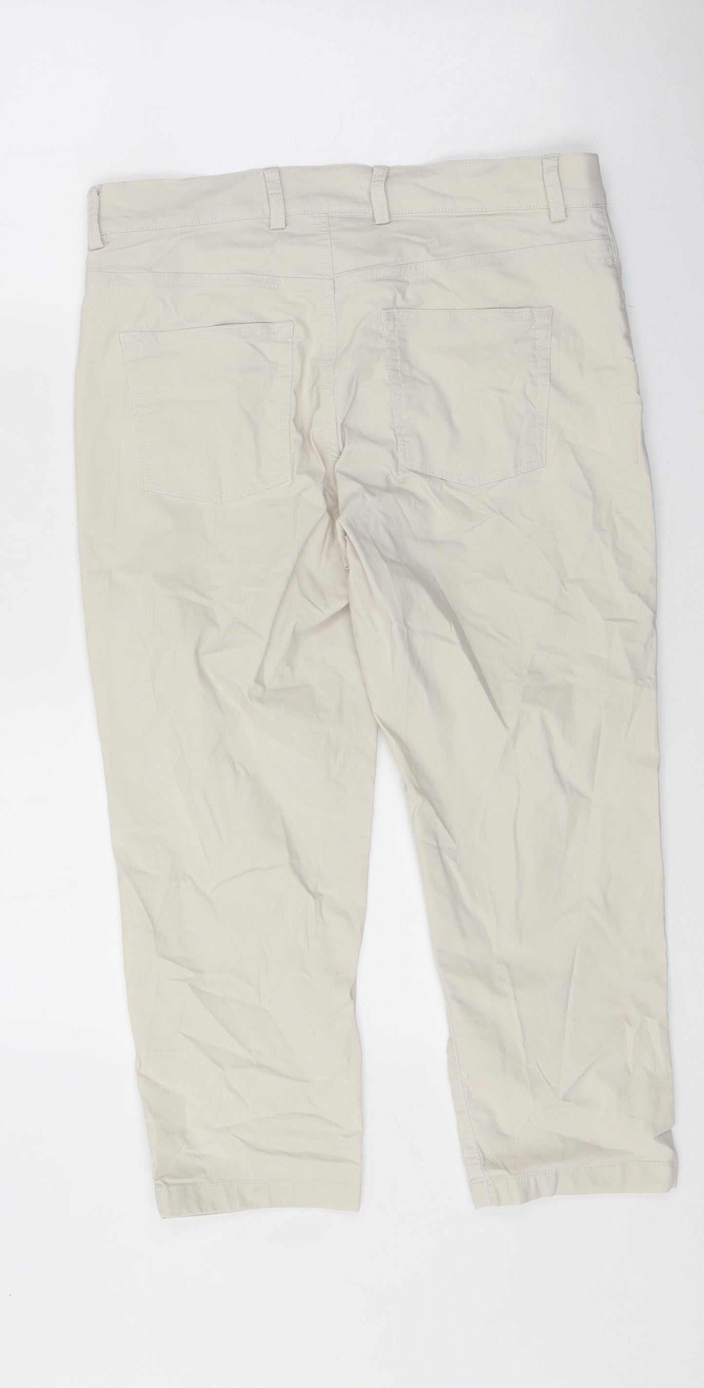 GOLFINO Mens Beige Cotton Chino Shorts Size 34 in L16 in Regular Zip