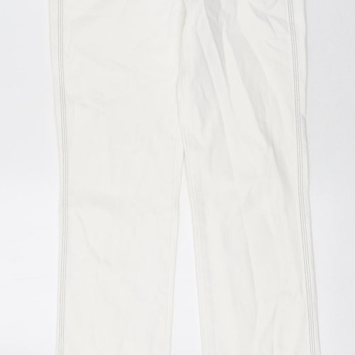 Preworn Womens White 100% Cotton Skinny Jeans Size 30 in L29 in Regular Zip