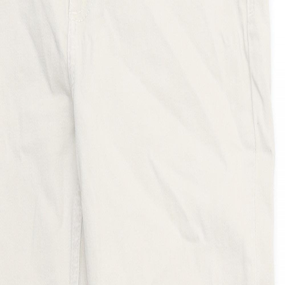 Marks and Spencer Womens Beige Polyester Straight Jeans Size 12 L29 in Slim Zip
