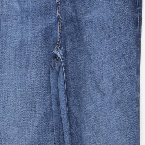 Marks and Spencer Womens Blue 100% Cotton Skinny Jeans Size 14 L26 in Regular Zip