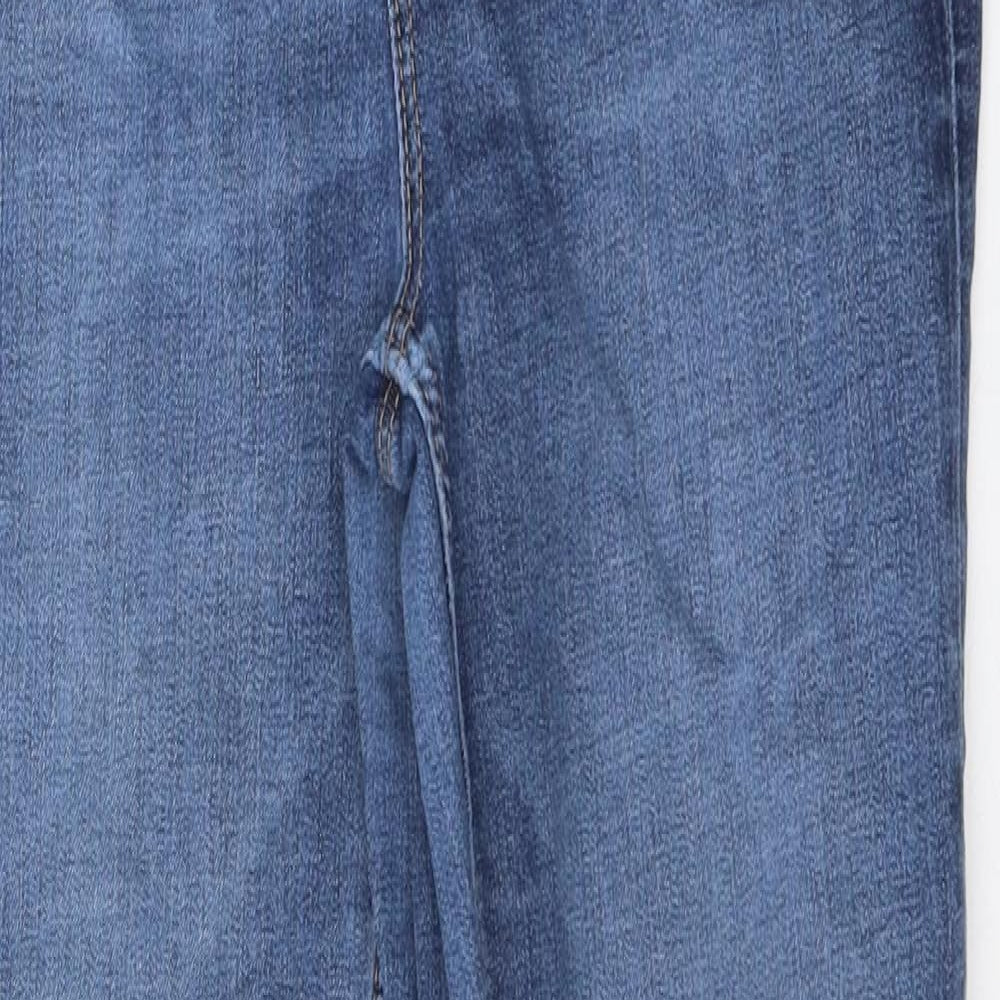 Marks and Spencer Womens Blue 100% Cotton Skinny Jeans Size 14 L26 in Regular Zip