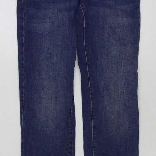Marks and Spencer Womens Blue Cotton Skinny Jeans Size 8 L28 in Regular Button