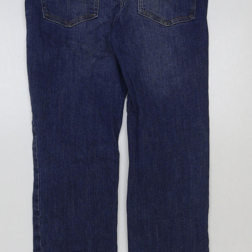 Marks and Spencer Womens Blue Cotton Skinny Jeans Size 8 L28 in Regular Button