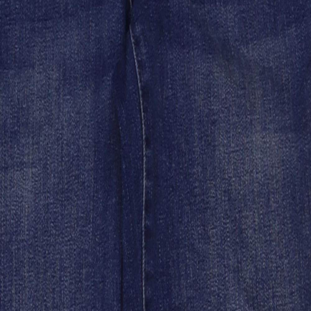 Marks and Spencer Womens Blue Cotton Skinny Jeans Size 8 L28 in Regular Button