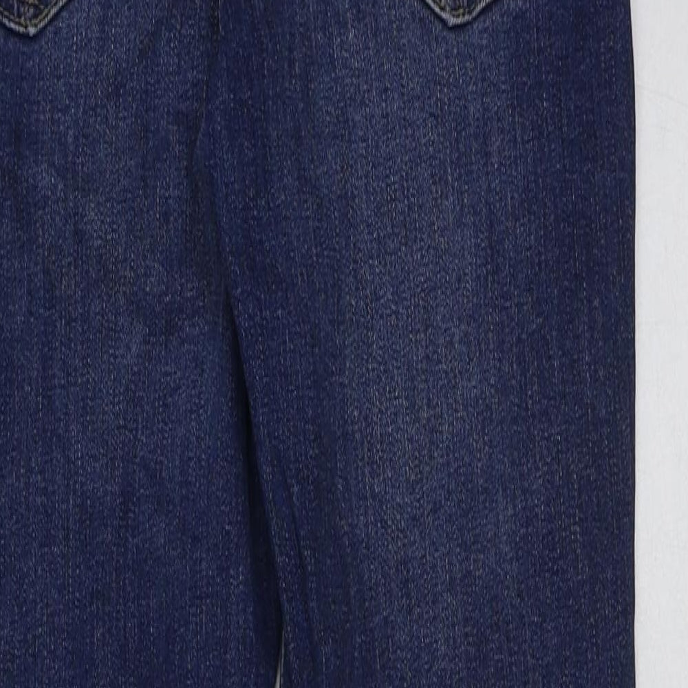 Marks and Spencer Womens Blue Cotton Skinny Jeans Size 8 L28 in Regular Button
