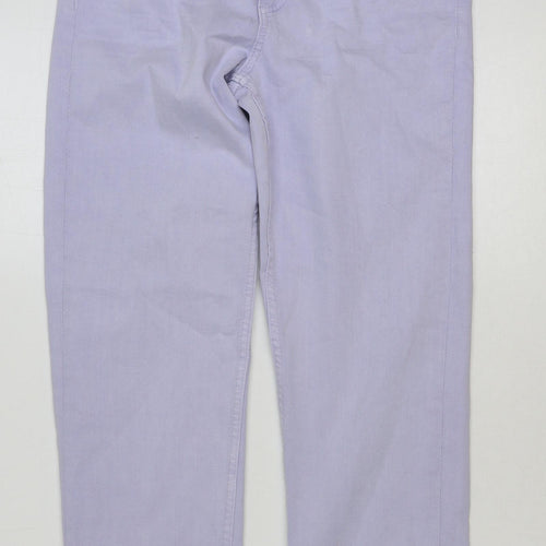 Marks and Spencer Womens Blue Cotton Straight Jeans Size 6 L28 in Slim Button