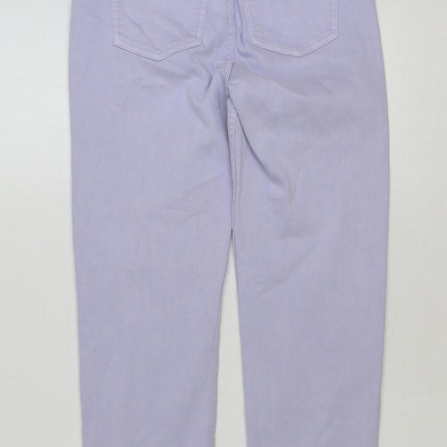 Marks and Spencer Womens Blue Cotton Straight Jeans Size 6 L28 in Slim Button