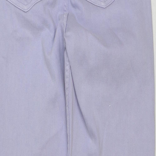 Marks and Spencer Womens Blue Cotton Straight Jeans Size 6 L28 in Slim Button