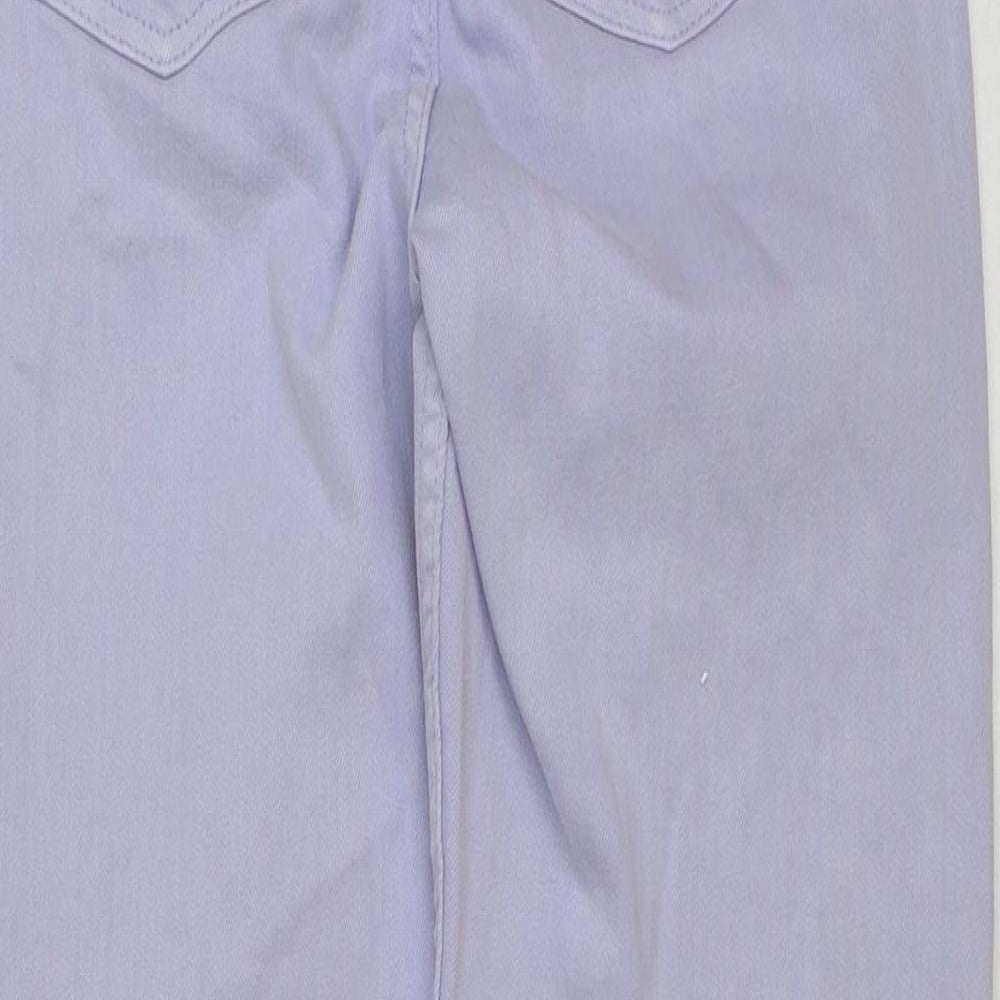 Marks and Spencer Womens Blue Cotton Straight Jeans Size 6 L28 in Slim Button