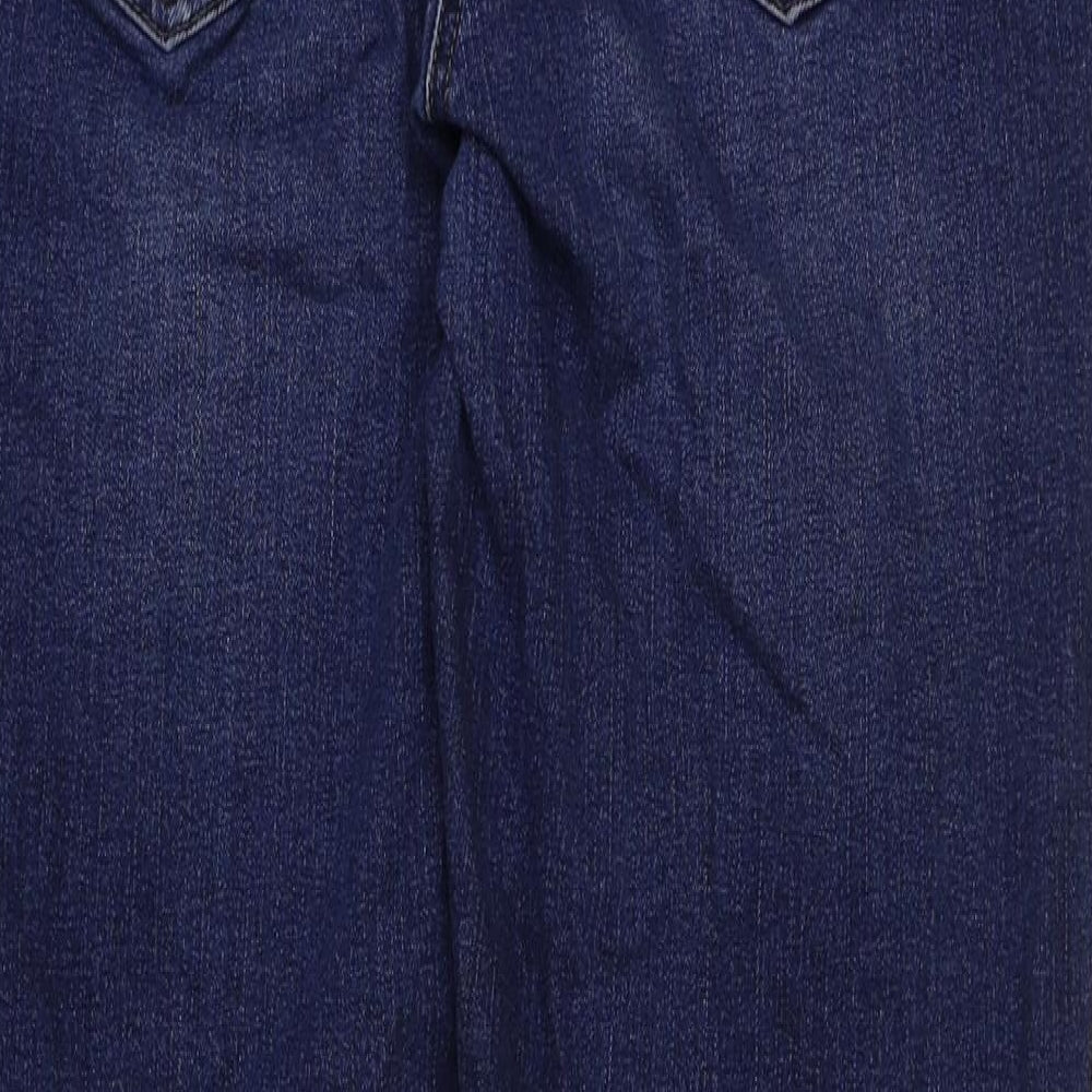 Marks and Spencer Womens Blue Cotton Skinny Jeans Size 10 L29 in Regular Button