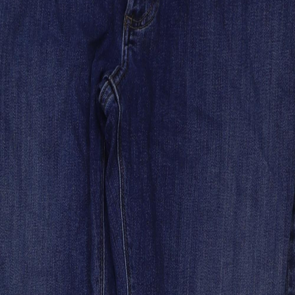 Marks and Spencer Mens Blue Cotton Straight Jeans Size 34 in L29 in Regular Button