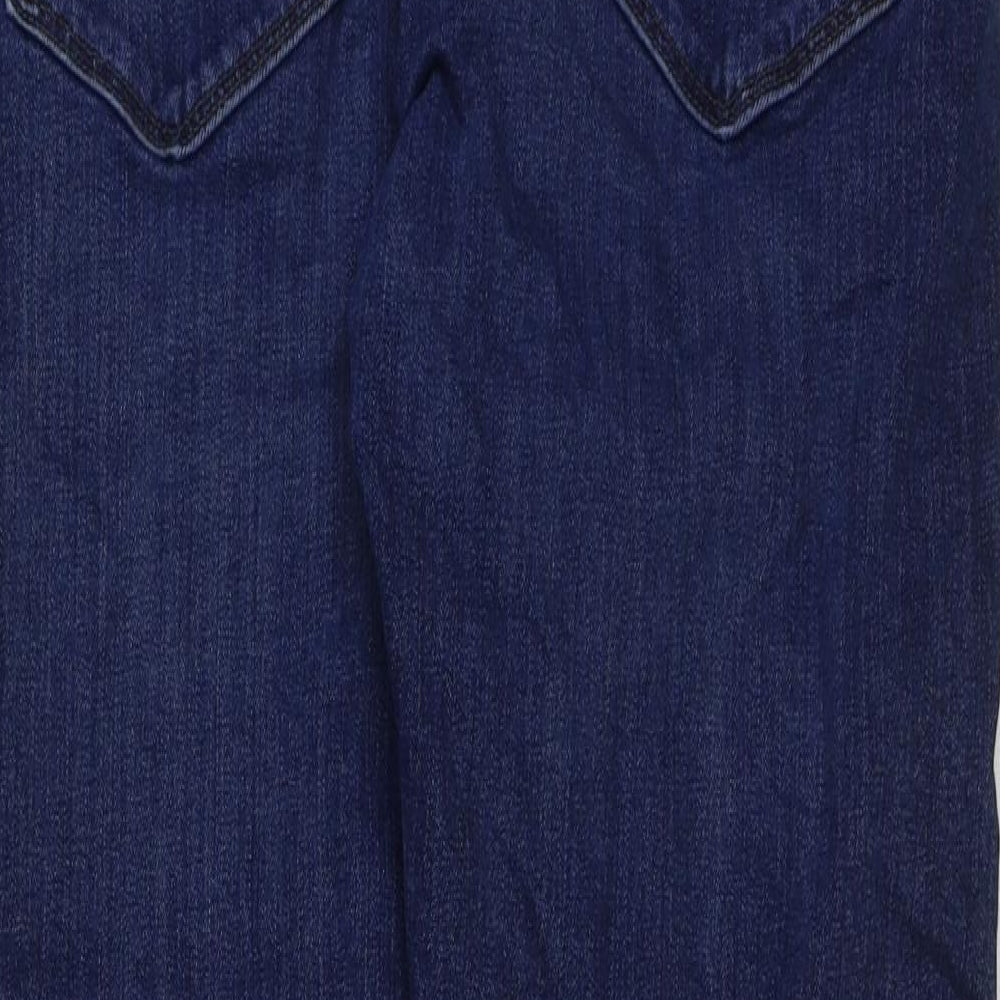 Marks and Spencer Mens Blue Cotton Straight Jeans Size 34 in L29 in Regular Button