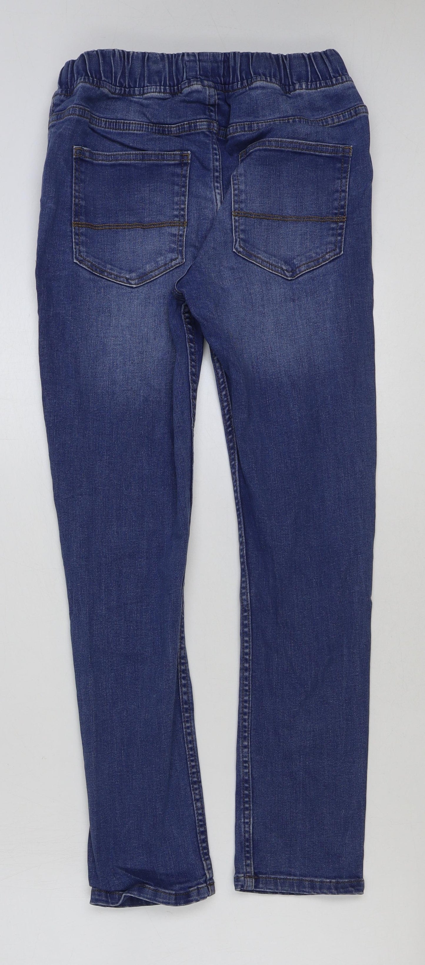 NEXT Boys Blue Cotton Skinny Jeans Size 13 Years Regular Drawstring