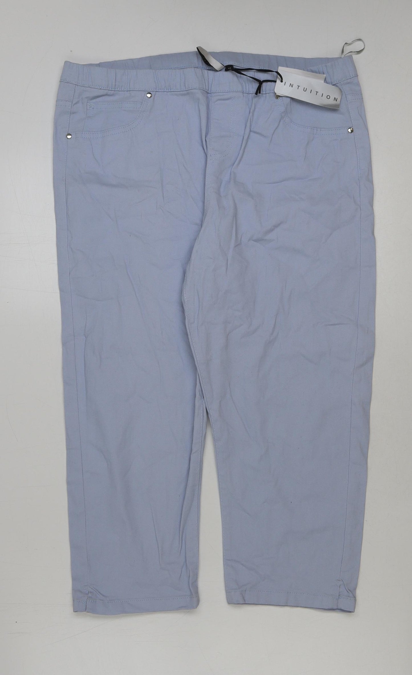 INTUITION Womens Blue Cotton Cropped Jeans Size 16 L22 in Regular