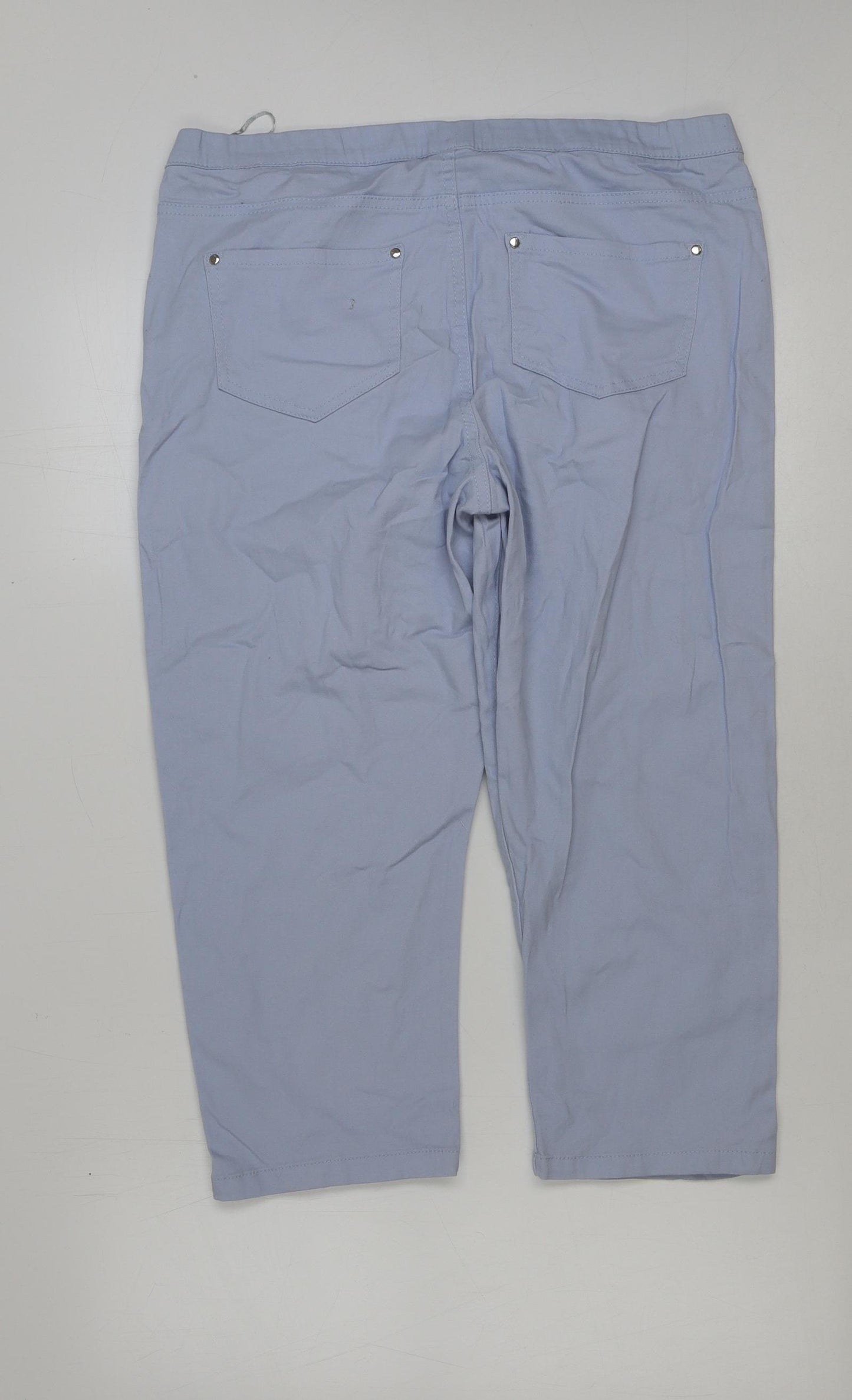 INTUITION Womens Blue Cotton Cropped Jeans Size 16 L22 in Regular