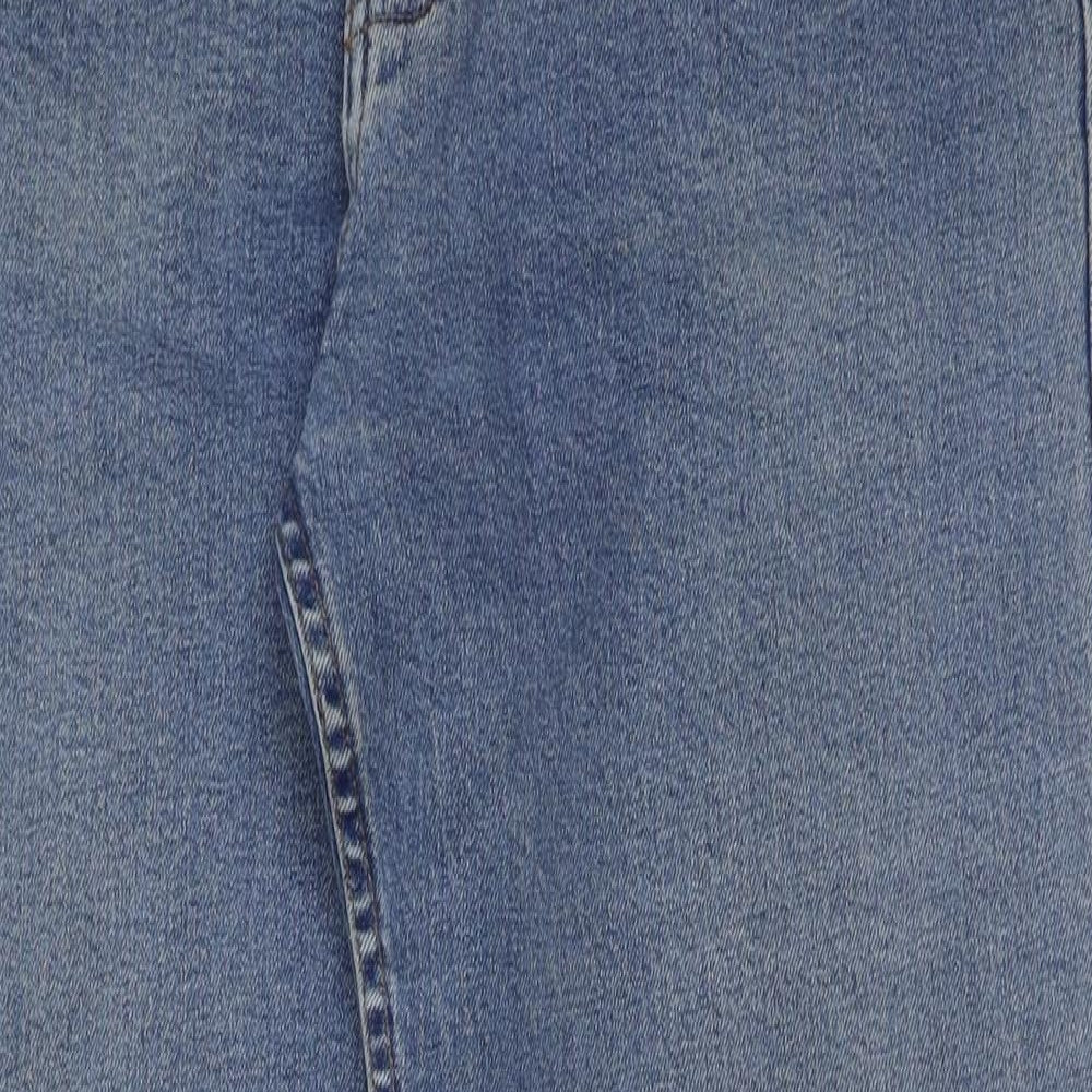 Blue Harbour Mens Blue Cotton Straight Jeans Size 34 in L31 in Regular Button