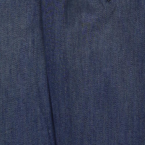 Marks and Spencer Mens Blue Cotton Straight Jeans Size 34 in L29 in Regular Button