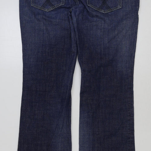 Gap Womens Blue Cotton Bootcut Jeans Size 32 in L34 in Regular Button