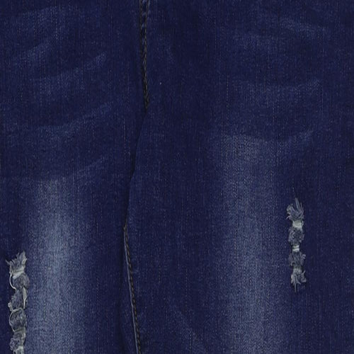 Marks and Spencer Womens Blue Cotton Skinny Jeans Size 36 in L29 in Regular Button