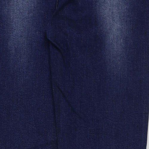 Marks and Spencer Womens Blue Cotton Skinny Jeans Size 36 in L29 in Regular Button