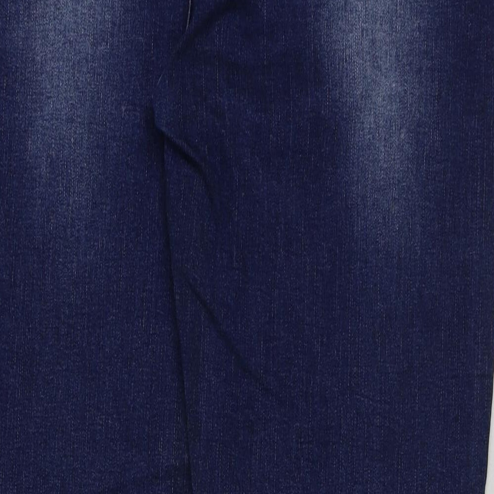 Marks and Spencer Womens Blue Cotton Skinny Jeans Size 36 in L29 in Regular Button