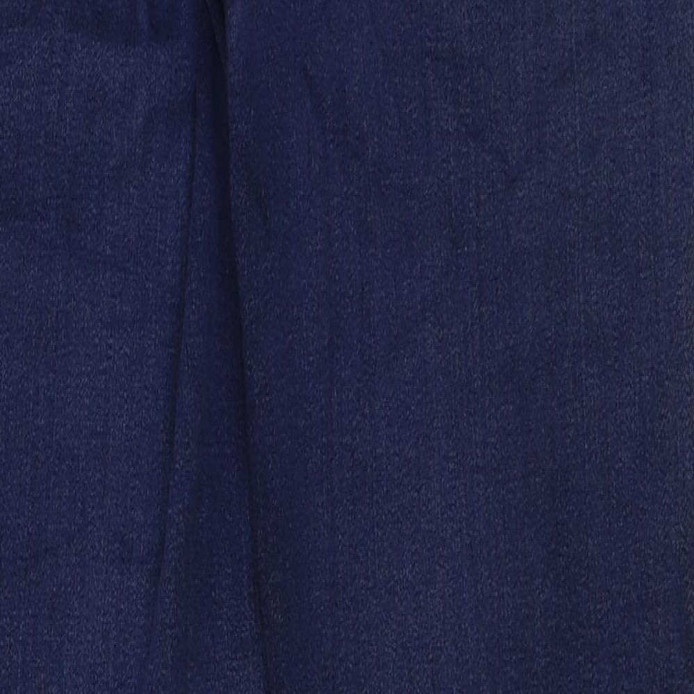 Marks and Spencer Womens Blue Cotton Straight Jeans Size 10 L28 in Regular Button
