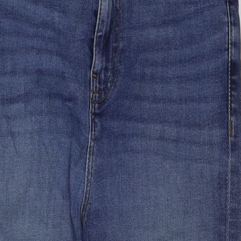 Marks and Spencer Womens Blue Cotton Skinny Jeans Size 10 L22 in Regular Button