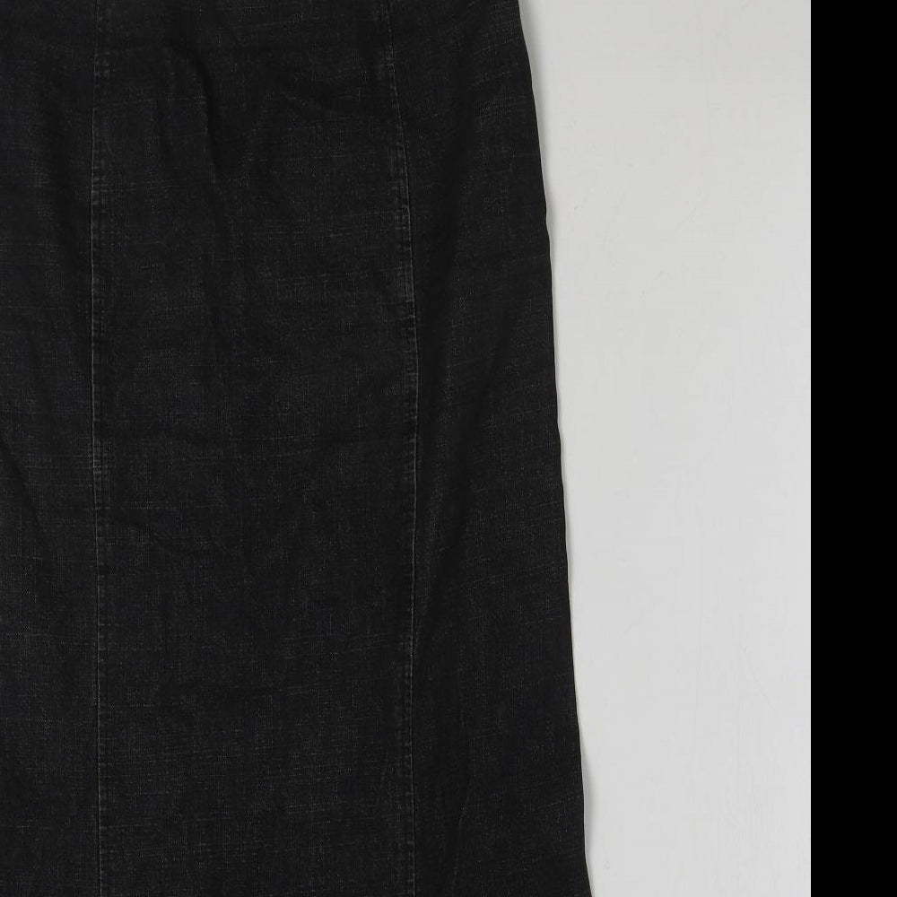 Hobbs Womens Grey Cotton Flare Skirt Size 10 Zip