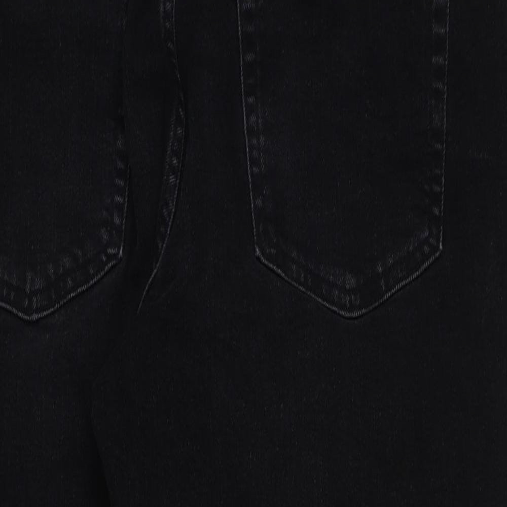 Marks and Spencer Womens Grey Cotton Mom Jeans Size 14 L27 in Regular Button