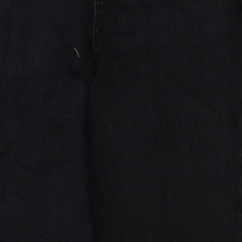 Marks and Spencer Womens Grey Cotton Mom Jeans Size 14 L27 in Regular Button